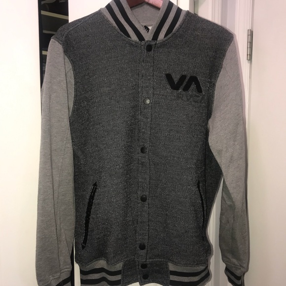 RVCA Other - RVCA Going Steady Black & Grey Varsity Jacket